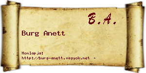 Burg Anett névjegykártya