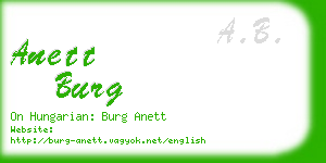 anett burg business card